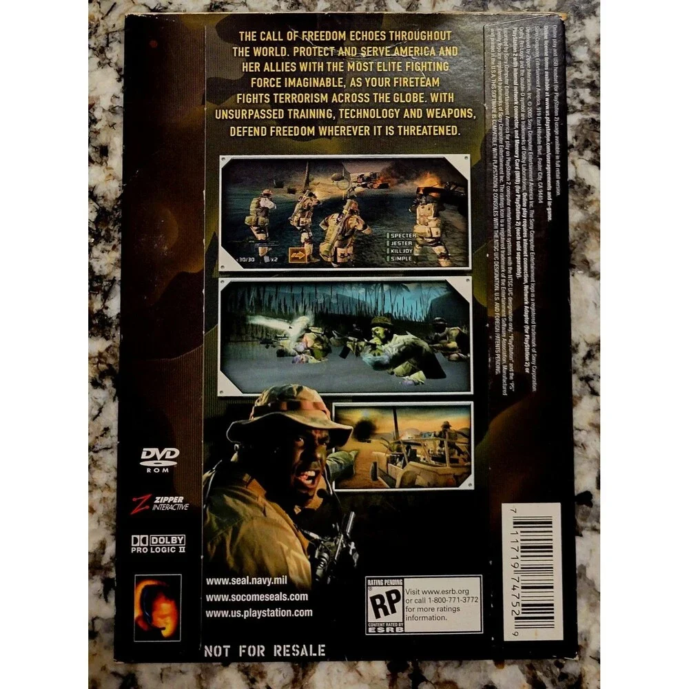 SONY PLAYSTATION 2 PS2: SOCOM 3 DEMO DISC NOT FOR RESALE, RP RATING PENDING